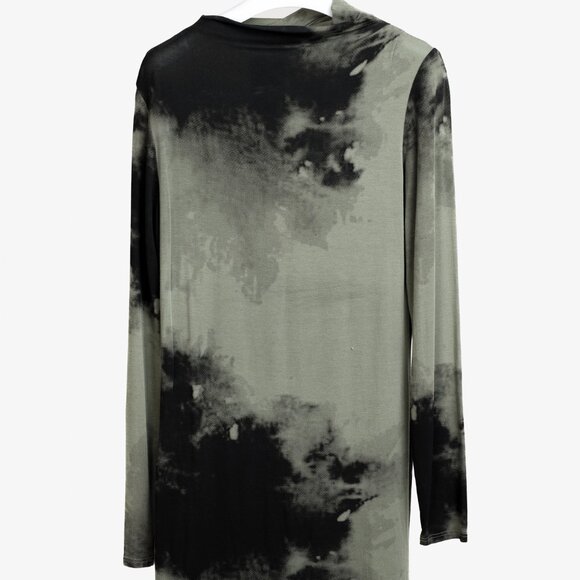 Sarah Pacini Stretch Green Tie-Dye Cowl Neck Tunic - Picture 1 of 7